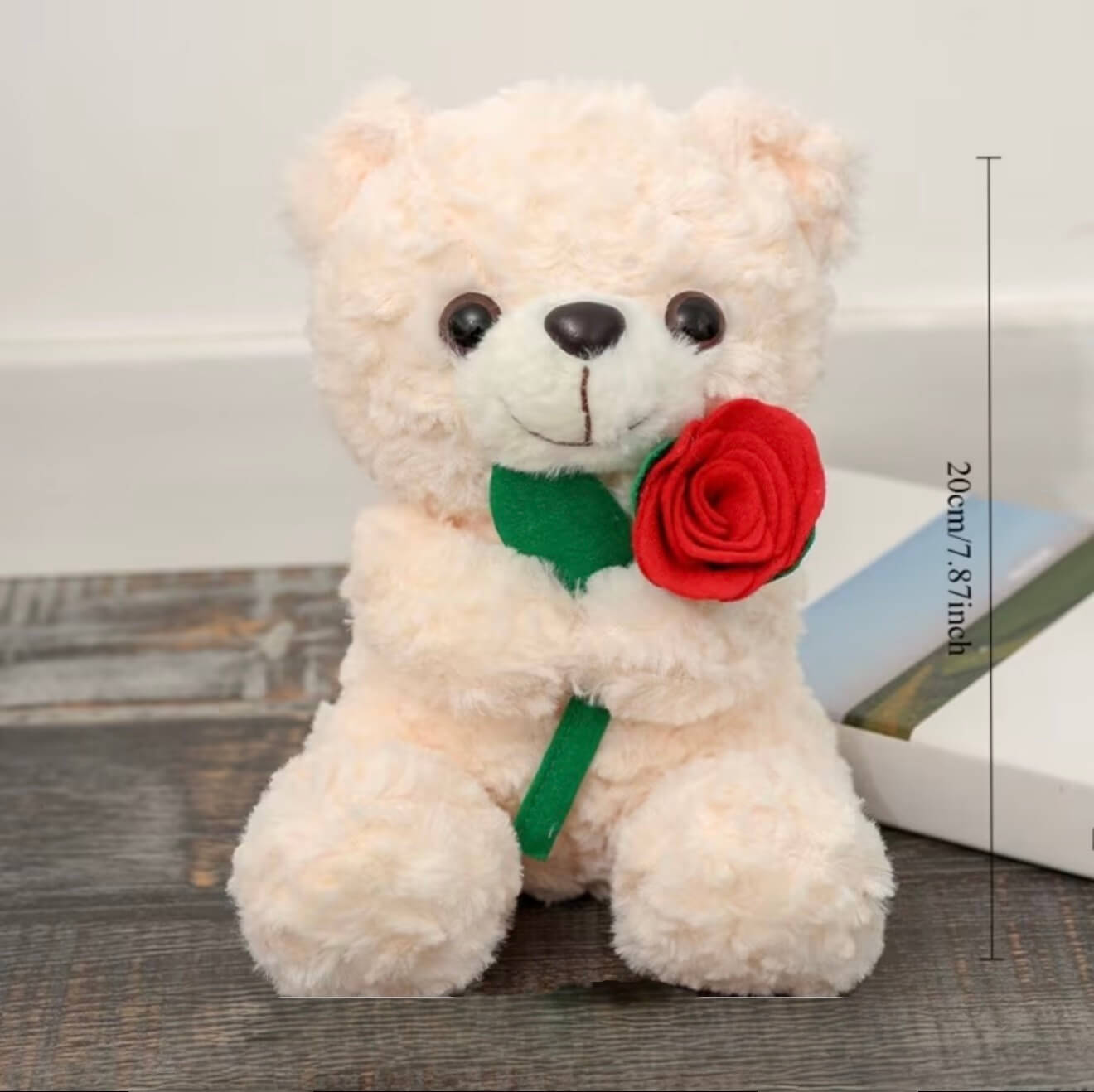 Plush Teddy Bear with Rose