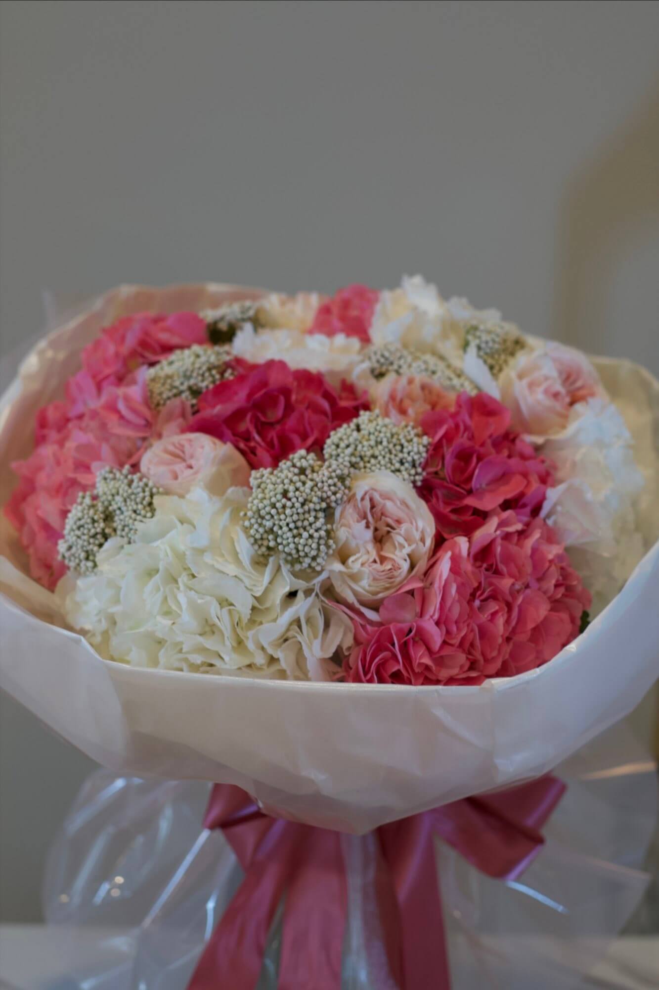 🌸 Premium Pink Hydrangea & Garden Rose Bouquet