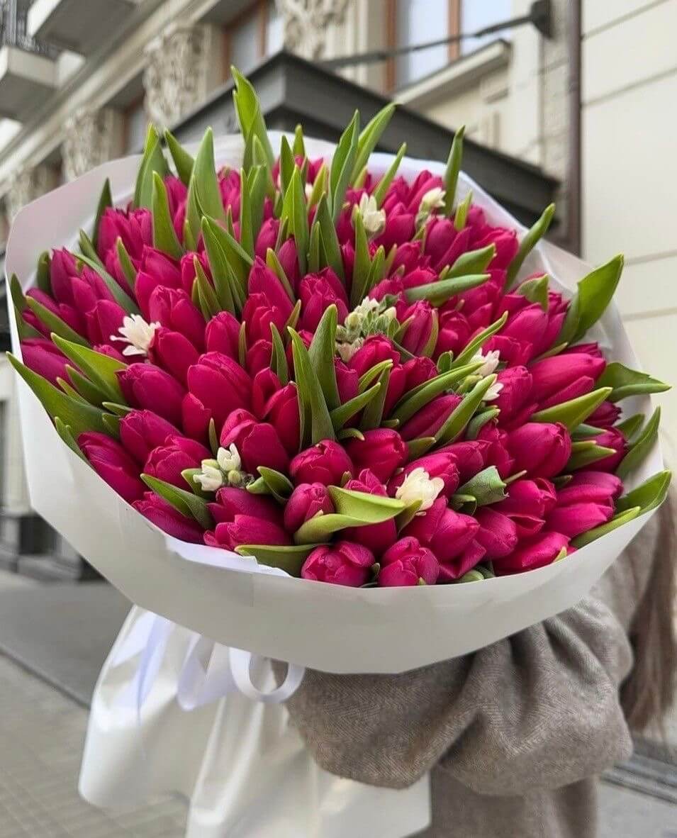 Raspberry Tulip Bouquet